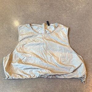 Divided Silver Crop Top